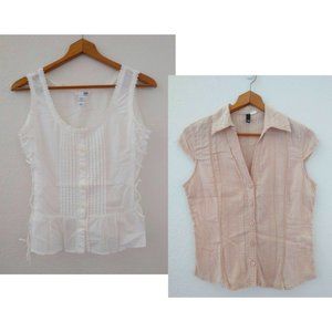 H&M cotton tops 8 & 10 -- lot of two